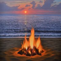 Beach Bonfire 24x18 Beach Bonfire 24x18