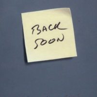 Back Soon 8x6