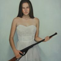 With Her Rifle 20x16 With Her Rifle 20x16