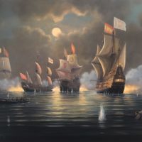 A Skirmish Off The Florida Coast 16x20