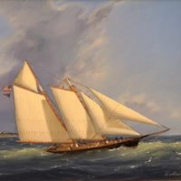 Schooner Yacht Off Sankaty Light 9x12 Schooner Yacht Off Sankaty Light 9x12